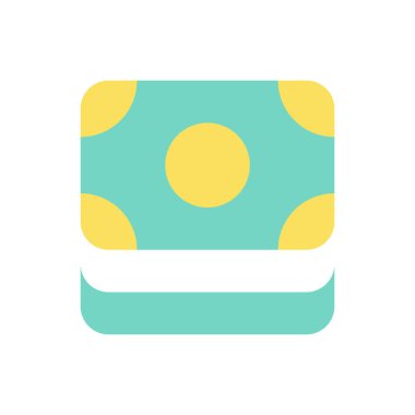 Nakit düz renk ui ikonu. Kağıt para destesi. Bir yığın banknot. Finansal işlem. Mobil uygulama için basit doldurulmuş öge. Renkli, sağlam bir resim. Vektör izole edilmiş RGB illüstrasyonu