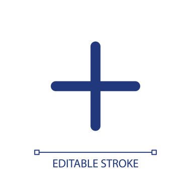 Artı piksel mükemmel RGB renk ui simgesi. Genişletiliyor. Etkileşimli içerik. Basit doldurulmuş çizgi ögesi. Mobil uygulama için UX tasarımı. Vektör izole görüntü grafiği. Düzenlenebilir felç. Kullanılan Arial yazı tipi