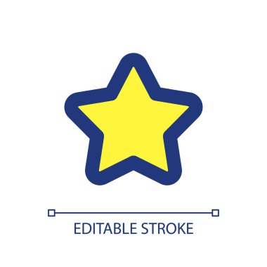 Yıldız pikseli mükemmel RGB renk ui simgesi. Favori sayfa işareti. Yer imi ekleniyor. Basit doldurulmuş çizgi ögesi. Mobil uygulama için UX tasarımı. Vektör izole görüntü grafiği. Düzenlenebilir felç. Kullanılan Arial yazı tipi