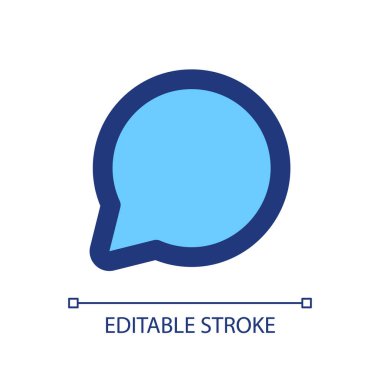 Yorum pikseli mükemmel RGB renk ui simgesi. Sosyal medya paylaşımına cevap ver. Mesaj var. Basit doldurulmuş çizgi ögesi. Mobil uygulama için UX tasarımı. Vektör izole görüntü grafiği. Düzenlenebilir felç. Kullanılan Arial yazı tipi