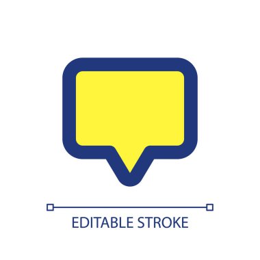 Not pikselini mükemmel RGB renk ui simgesi olarak bırak. Sosyal medya bildirimi. Mesaj var. Basit doldurulmuş çizgi ögesi. Mobil uygulama için UX tasarımı. Vektör izole görüntü grafiği. Düzenlenebilir felç. Kullanılan Arial yazı tipi