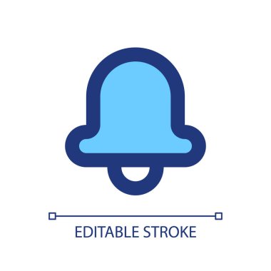 Uyarı pikseli mükemmel RGB renk ui simgesi. Zil sesini ayarla. Çalar saat. Basit doldurulmuş çizgi ögesi. Mobil uygulama için UX tasarımı. Vektör izole görüntü grafiği. Düzenlenebilir felç. Kullanılan Arial yazı tipi