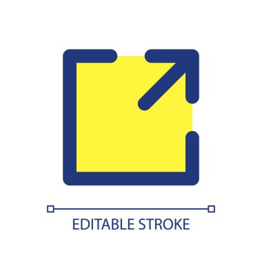 Piksel mükemmel RGB renk ui simgesini yeniden boyutlandır. Pencerenin boyutunu değiştir. Formatı optimize et. Basit doldurulmuş çizgi ögesi. Mobil uygulama için UX tasarımı. Vektör izole görüntü grafiği. Düzenlenebilir felç. Kullanılan Arial yazı tipi