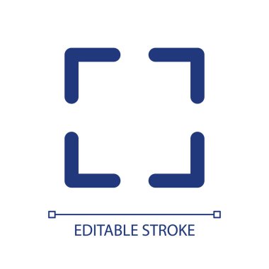 Tam ekran piksel mükemmel RGB renk ui simgesi. Video oynatıcı. Çözünürlüğü göster. Basit doldurulmuş çizgi ögesi. Mobil uygulama için UX tasarımı. Vektör izole görüntü grafiği. Düzenlenebilir felç. Kullanılan Arial yazı tipi