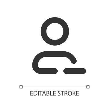 Temas piksel mükemmel doğrusal ui simgesini kaldır. İstenmeyen kullanıcıyı sil. Adres defteri. GUI, UX tasarımı. Uygulama ve web için izole edilmiş kullanıcı arayüzü ögesi. Düzenlenebilir felç. Kullanılan Arial yazı tipi