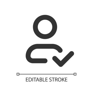 İletişim piksel mükemmel doğrusal ui simgesi bilgileri kaydediliyor. Adres defteri. GUI, UX tasarımı. Uygulama ve web için izole edilmiş kullanıcı arayüzü ögesi. Düzenlenebilir felç. Kullanılan Arial yazı tipi