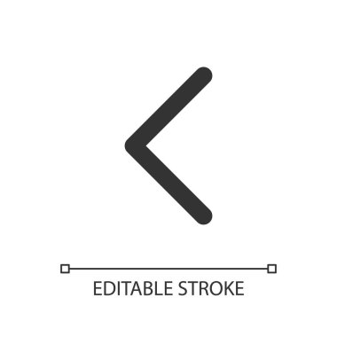 Sol ok pikseli mükemmel doğrusal ui simgesi. Navigasyon yönü. İşaret levhası. Matematik. GUI, UX tasarımı. Uygulama ve web için izole edilmiş kullanıcı arayüzü ögesi. Düzenlenebilir felç. Kullanılan Arial yazı tipi