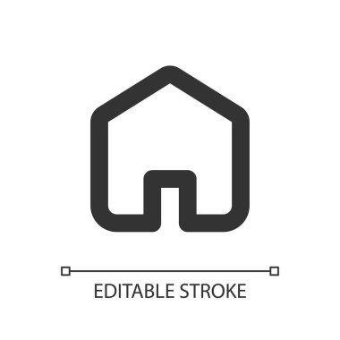 Ev pikseli mükemmel doğrusal ui simgesi. Web sitesinin ana sayfasını aç. Kestirme. Ana ekrana dön. GUI, UX tasarımı. Uygulama ve web için izole edilmiş kullanıcı arayüzü ögesi. Düzenlenebilir felç. Kullanılan Arial yazı tipi