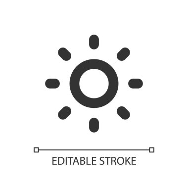 Işık modu pikseli mükemmel doğrusal ui simgesi. Gündüz teması. Ekran parlaklığını ayarla. GUI, UX tasarımı. Uygulama ve web için izole edilmiş kullanıcı arayüzü ögesi. Düzenlenebilir felç. Kullanılan Arial yazı tipi