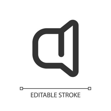 Ses ayarları piksel olarak mükemmel doğrusal ui simgesi. Ses modu. Hoparlör. Aygıt hacmini ayarla. GUI, UX tasarımı. Uygulama ve web için izole edilmiş kullanıcı arayüzü ögesi. Düzenlenebilir felç. Kullanılan Arial yazı tipi