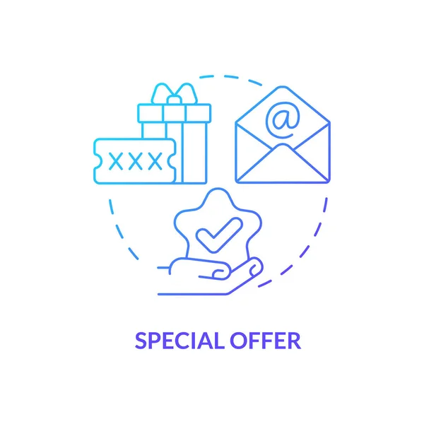 Special Offer Blue Gradient Concept Icon Bonus New Customer Exclusive — Vetor de Stock