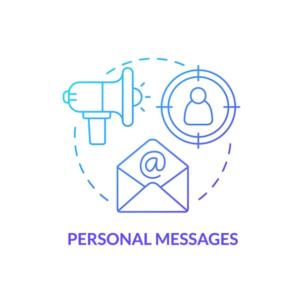 Personal Messages Blue Gradient Concept Icon Target Customers Communication Discount — Stock Vector