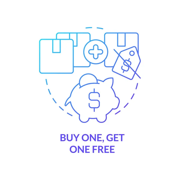 Buy One Get One Free Blue Gradient Concept Icon Customer — Vector de stock