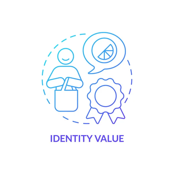 Wartość Tożsamości Ikona Niebieskiego Gradientu Rzeczy Osobistej Reputacji Zaletą Produktu — Wektor stockowy