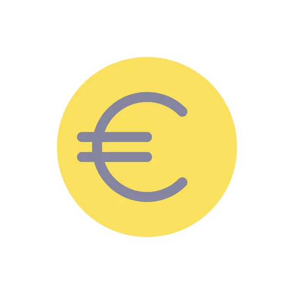 Euro Coin Flat Color Icon Currency Money Golden Euro Cent — Stock Vector