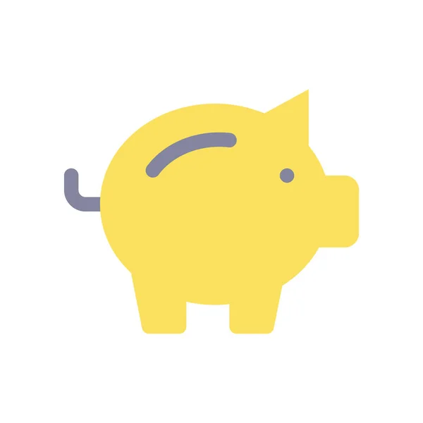 Piggy Bank Flat Color Icon Money Savings Penny Bank Investment — 스톡 벡터