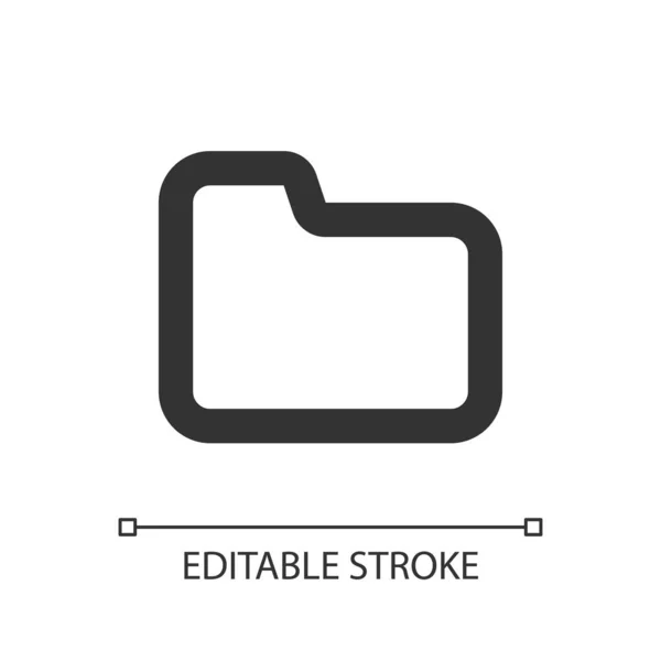 Folder Pixel Perfect Linear Icon Files Storage Directory Structure Desktop — Archivo Imágenes Vectoriales