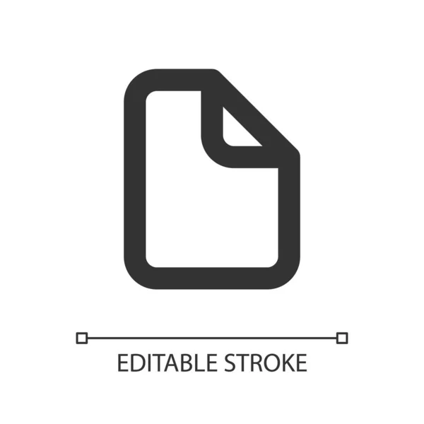 File Pixel Perfect Linear Icon Desktop Shortcut Note Taking Application — ストックベクタ