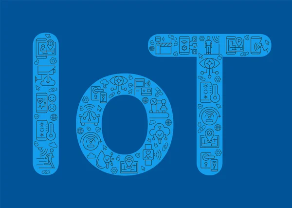 Iot Pixel Perfetto Concetto Sagomato Pieno Icone Lineari Modificabili Internet — Vettoriale Stock