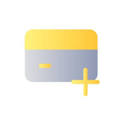 Yeni banka hesabı düz renk ui simgesini aç. Ödeme kartı. Elektronik finansal operasyonlar. Basit bir piktogram. Arayüz, mobil uygulama için UX tasarımı. Vektör izole edilmiş RGB illüstrasyonu