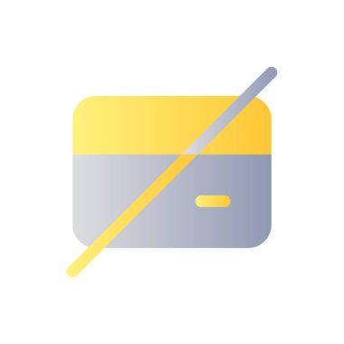 Ödeme düzlüğü gradyan renk ui simgesi reddedildi. Tamamlanmamış mali operasyon. Süresi dolmuş kredi kartı. Basit bir piktogram. Arayüz, mobil uygulama için UX tasarımı. Vektör izole edilmiş RGB illüstrasyonu