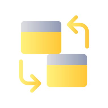 Banka içi aktarım düz renk ui simgesi. Aynı banka hesapları. Kredi kartı, ödeme kartı. Basit bir piktogram. Arayüz, mobil uygulama için UX tasarımı. Vektör izole edilmiş RGB illüstrasyonu