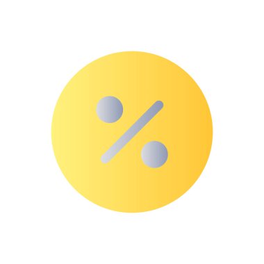 Faiz oranı düz eğim renk ui simgesi. - Yüzde. İpotek ve borç. Bankacılık ve finans. Basit bir piktogram. Arayüz, mobil uygulama için UX tasarımı. Vektör izole edilmiş RGB illüstrasyonu