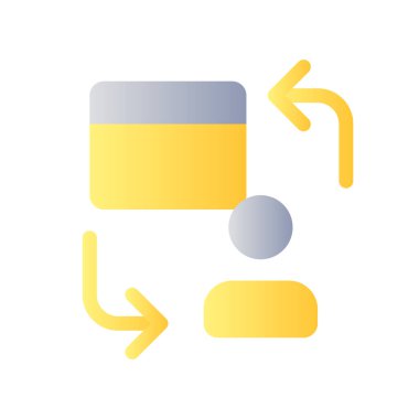 Kişisel işlemler düz gradyan renk ui simgesi. Bankacılık ve finans. Bireysel ödemeler. Basit bir piktogram. Arayüz, mobil uygulama için UX tasarımı. Vektör izole edilmiş RGB illüstrasyonu