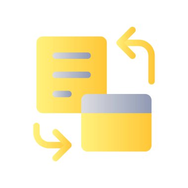 Banka hesap beyanı düz renk ui simgesi. Kart sahibi işlemlerinin resmi özeti. Basit bir piktogram. Arayüz, mobil uygulama için UX tasarımı. Vektör izole edilmiş RGB illüstrasyonu