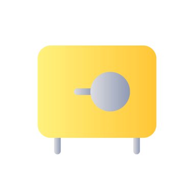 Para güvenlikli düz gradyan renk ui simgesi. Belgeler ve nakit para deposu. Özel mülkiyet. Basit bir piktogram. Arayüz, mobil uygulama için UX tasarımı. Vektör izole edilmiş RGB illüstrasyonu