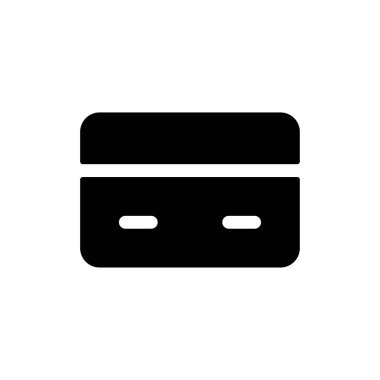 Ödeme kartı siyah glyph ui simgesi. Kredi kartı numarası. Banka hesabı. Kullanıcı arayüzü tasarımı. Beyaz uzayda siluet sembolü. Ağ ve cep telefonu için sağlam bir resim. İzole vektör illüstrasyonu