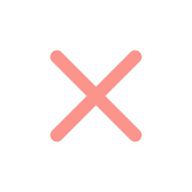 Düz renk ui simgesini işaretle. Eylemi sil. İptal düğmesi. Pencereyi kapat. Çarpma sembolü. Mobil uygulama için basit doldurulmuş öge. Renkli, sağlam bir resim. Vektör izole edilmiş RGB illüstrasyonu