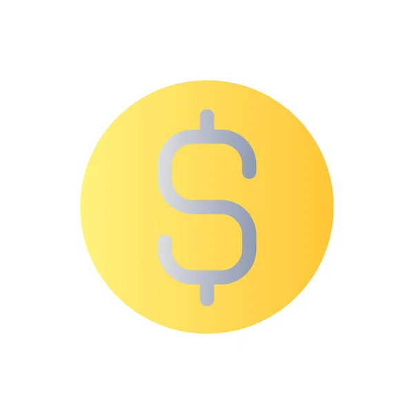 Dollar Coin Flat Gradient Color Icon Currency Money Golden Cent — 스톡 벡터