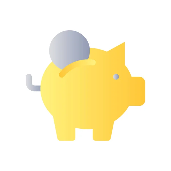 Put Coin Piggy Bank Flat Gradient Color Icon Money Business — 스톡 벡터