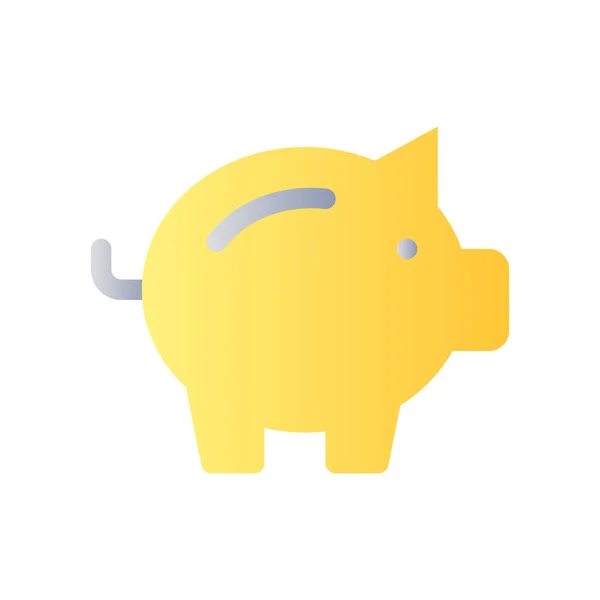 Piggy Bank Flat Gradient Color Icon Money Savings Penny Bank —  Vetores de Stock