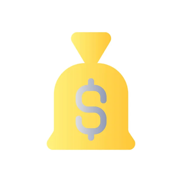 Bag Money Flat Gradient Color Icon Personal Savings Business Investment — 스톡 벡터