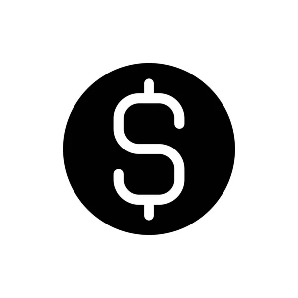 Dollar Coin Black Glyph Icon Currency Money Finance Banking User — Image vectorielle