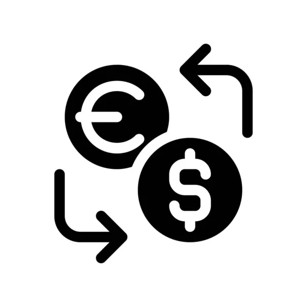 Currency Exchange Black Glyph Icon Financial Operation Foreign Currency User — Image vectorielle