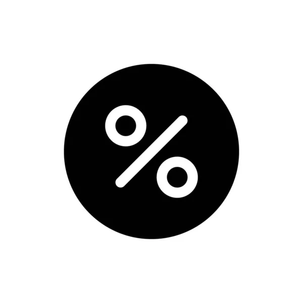 Tipo Interés Negro Glifo Icono Porcentaje Hipoteca Préstamos Banca Diseño — Vector de stock