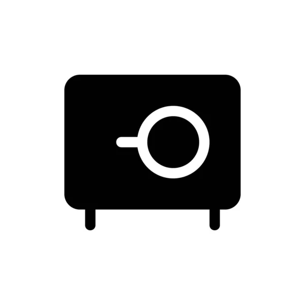 Money Safe Black Glyph Icon Storage Documents Private Possessions User — Stockový vektor