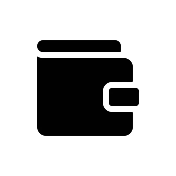 Monedero Negro Glifo Icono Cuenta Bancaria Personal Banca Finanzas Diseño — Vector de stock