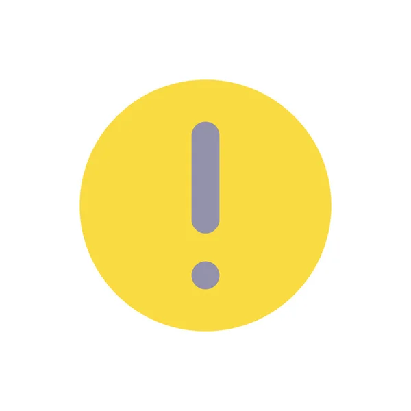 Circular Shaped Exclamation Mark Flat Color Icon Warning Notification Alert — Stockvektor