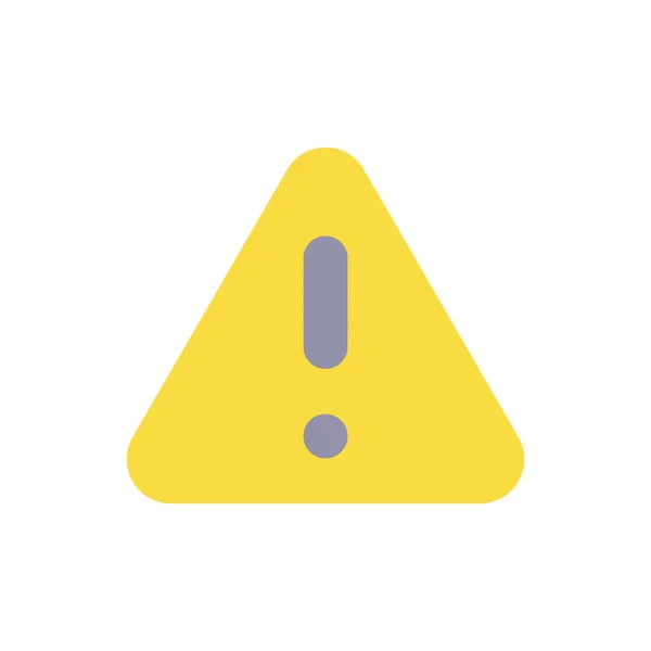 Triangle Shaped Caution Sign Flat Color Icon Notification Alert Exclamation — Stockvektor