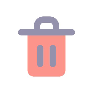 Çöp tenekesi ui simgesini boyayabilir. Silme düğmesi. Geri dönüşüm kutusu. Çöp konteynırı. Otomatik silme. Mobil uygulama için basit doldurulmuş öge. Renkli, sağlam bir resim. Vektör izole edilmiş RGB illüstrasyonu