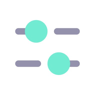 Yatay ayarlama düz renk ui simgesi. Dengeleyici ayarlar. Seçenekler. Cilt kontrolü. Müzik çalar. Mobil uygulama için basit doldurulmuş öge. Renkli, sağlam bir resim. Vektör izole edilmiş RGB illüstrasyonu