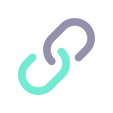 Kaynaklar ve bağlantılar düz renk ui simgesi. Sosyal medyada paylaşım. Bağlantı zinciri. Hiper bağlantı oluşturuldu. Mobil uygulama için basit doldurulmuş öge. Renkli, sağlam bir resim. Vektör izole edilmiş RGB illüstrasyonu