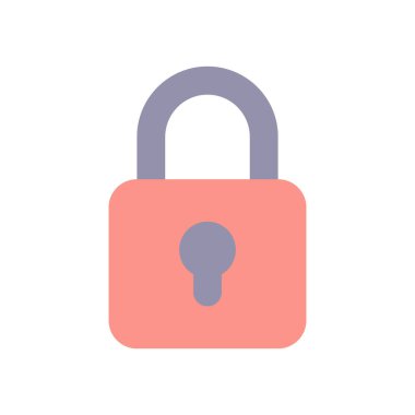 Kilitli asma kilit düz renk ui simgesi. Erişimi kısıtla. Güvenlik ayarları. İçerik kodlanıyor. Yönetimden. Mobil uygulama için basit doldurulmuş öge. Renkli, sağlam bir resim. Vektör izole edilmiş RGB illüstrasyonu