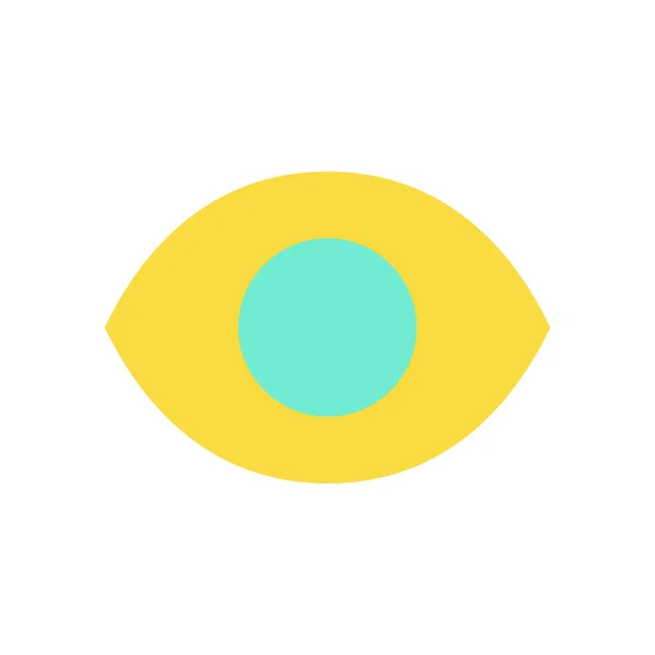 Seen Flat Color Icon Recently Viewed Wide Opened Eye Reading — ストックベクタ