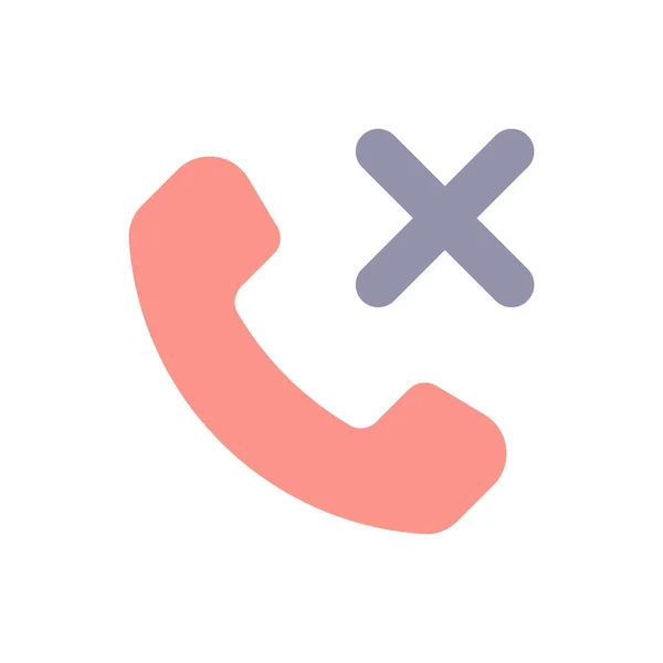 Decline Phone Call Flat Color Icon Reject Feature Ending Conversation — Vettoriale Stock