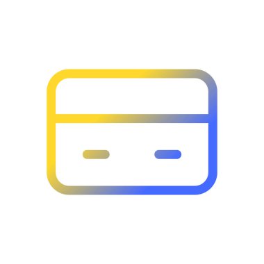 Ödeme kartı pikseli mükemmel gradyan ui simgesi. Kredi kartı numarası. Elektronik mali işlem. Satır rengi kullanıcı arayüzü sembolü. Modern tarz pictogram. Vektör izole edilmiş taslak çizimi